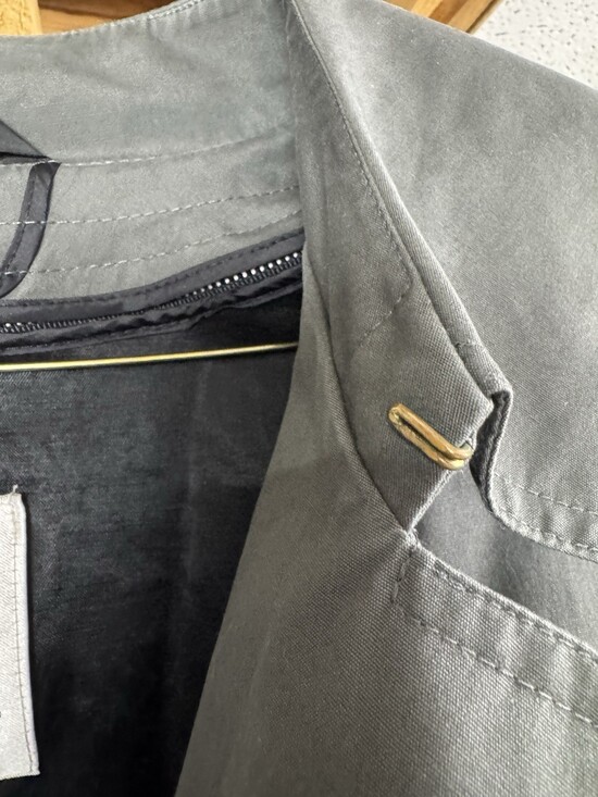 London Fog Dbl-Breasted Trench Classic Coat Zip-Out Liner Men 40R Charcoal Grey - Picture 11 of 13